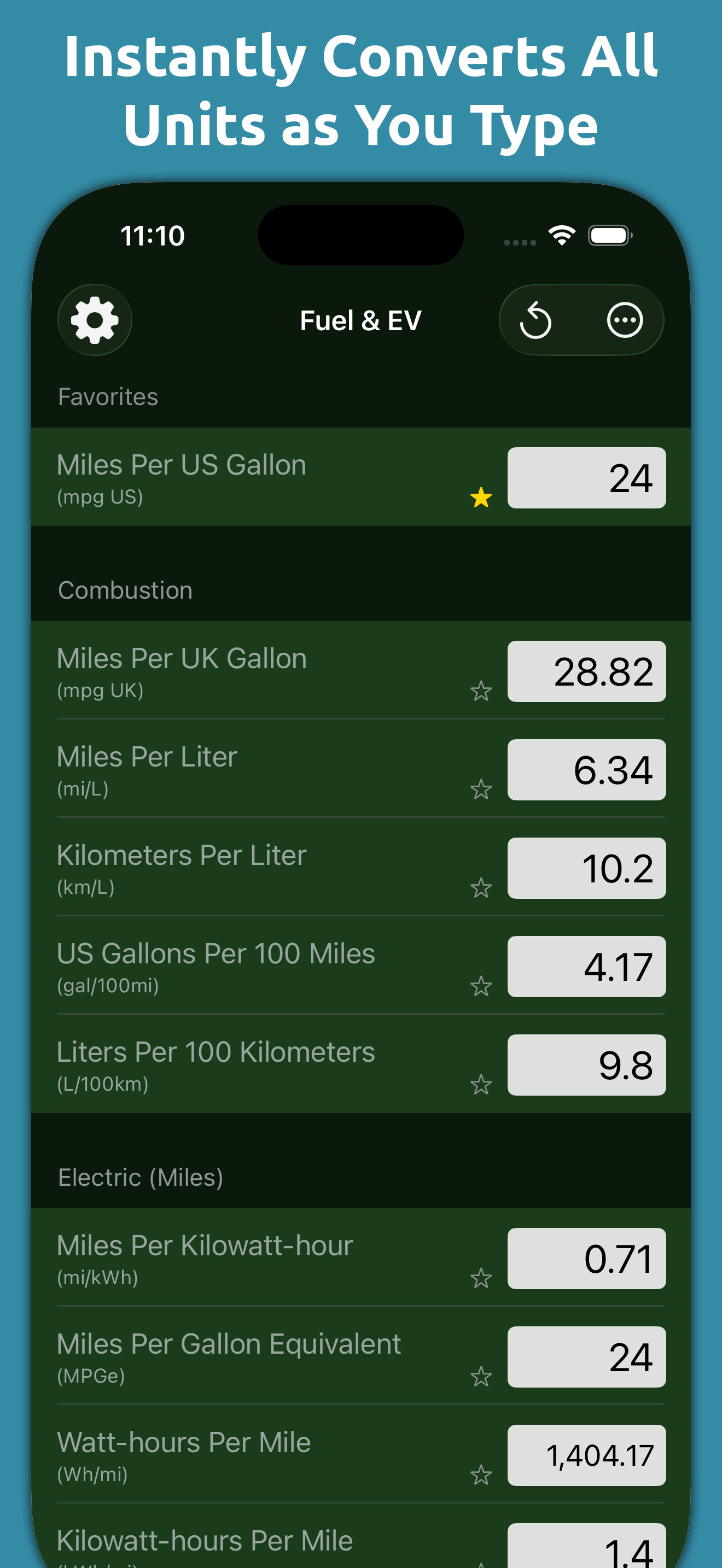 Mila's Fuel & EV Converter screenshot 1