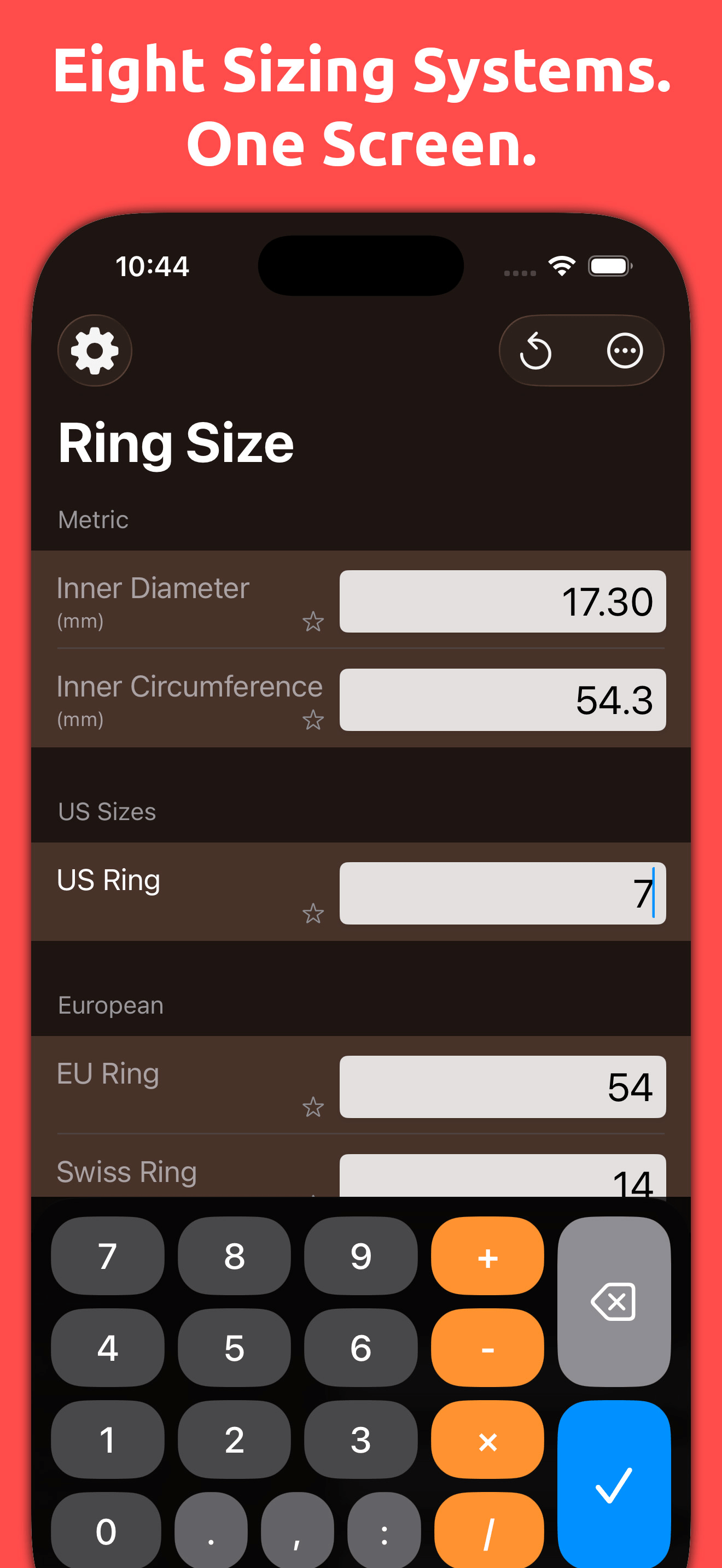 Mila's Ring Size Converter PRO screenshot 1