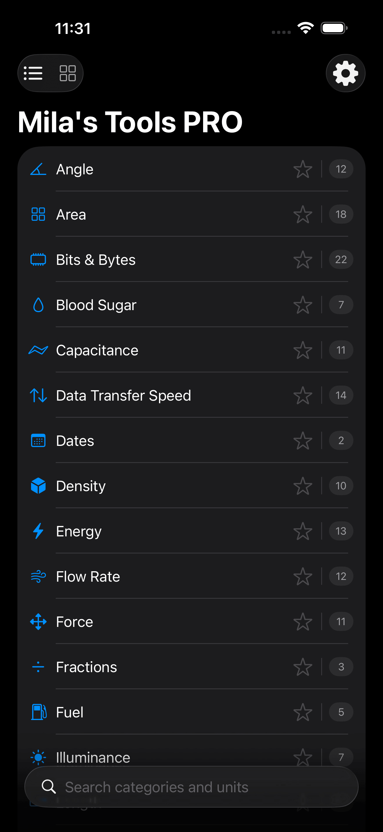 Mila's Unit Converter PRO screenshot 1