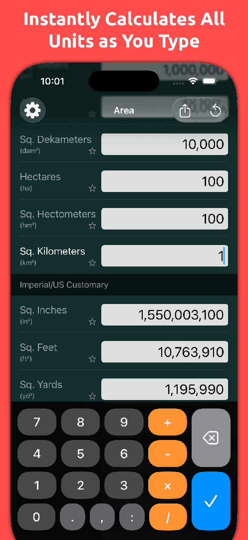Mila's Area Converter PRO — App Store screenshot 1 of 6
