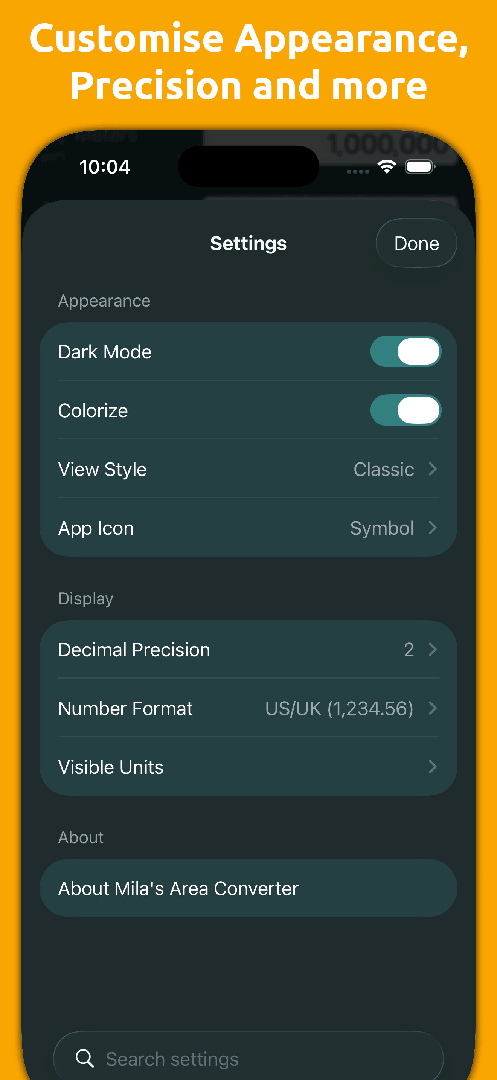 Mila's Area Converter PRO — App Store screenshot 2 of 6