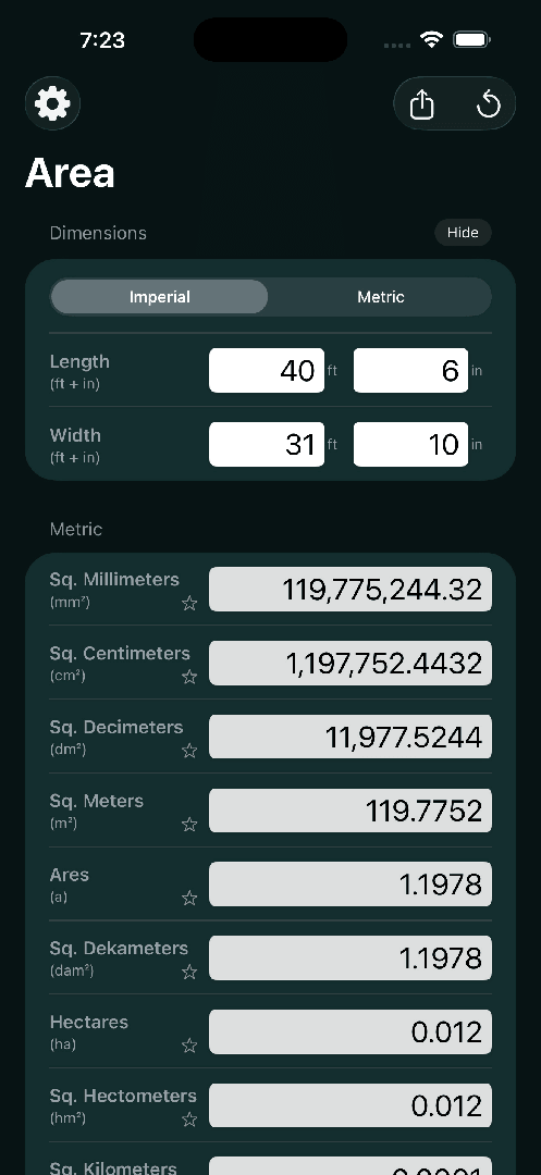 Mila's Area Converter PRO — App Store screenshot 5 of 6