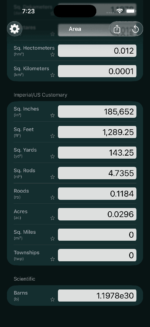 Mila's Area Converter PRO — App Store screenshot 6 of 6