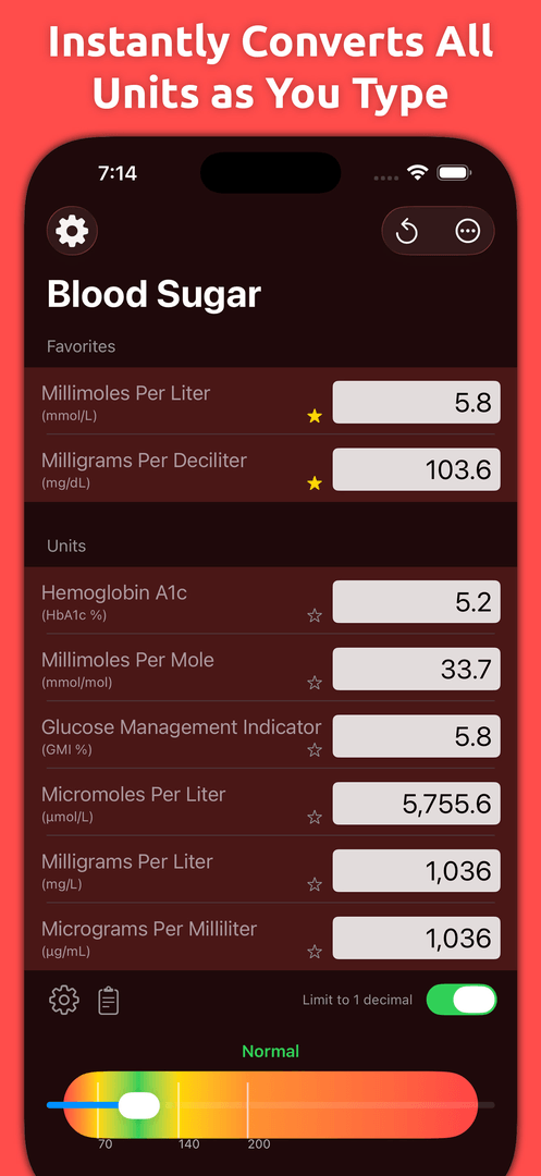 Mila's Blood Sugar Converter — App Store screenshot 1 of 7