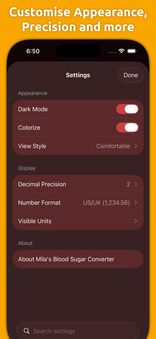 Mila's Blood Sugar Converter — App Store screenshot 4 of 7