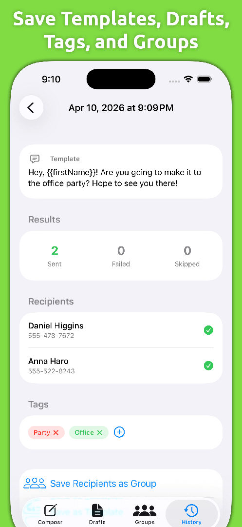 Composr: Bulk Text Sender — App Store screenshot 4 of 6