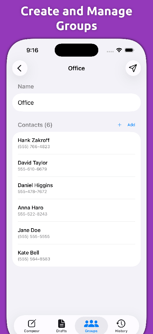 Composr: Bulk Text Sender — App Store screenshot 5 of 6
