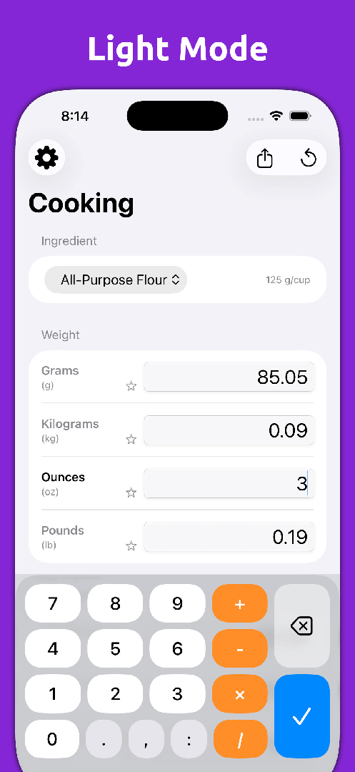 Mila's Cooking Converter PRO — App Store screenshot 5 of 7
