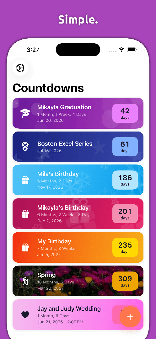 Mila's Countdown Timer Widgets — App Store screenshot 1 of 7
