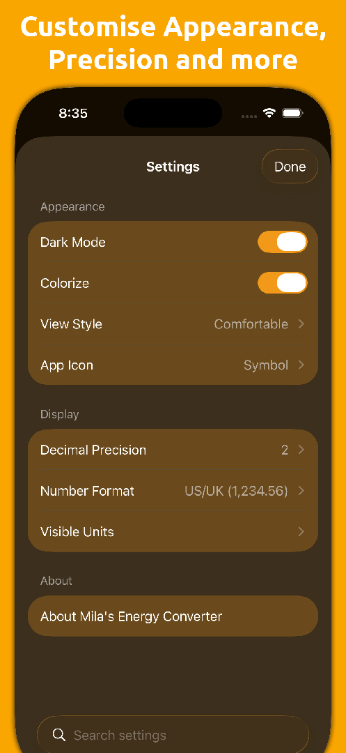 Mila's Energy Converter PRO — App Store screenshot 2 of 6