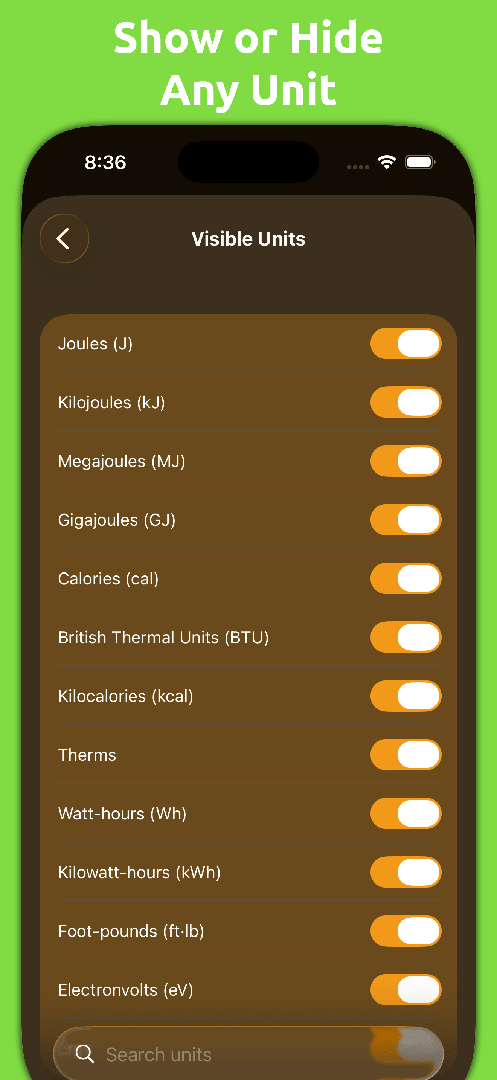 Mila's Energy Converter PRO — App Store screenshot 3 of 6