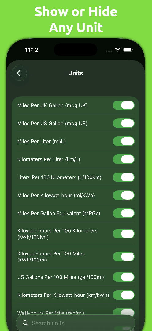 Mila's Fuel & EV Converter — App Store screenshot 3 of 6