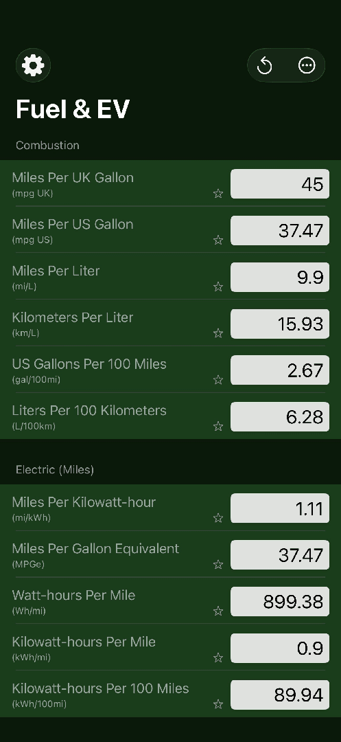 Mila's Fuel & EV Converter — App Store screenshot 5 of 6
