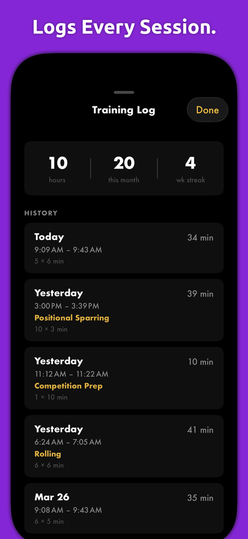 Jiu-Jitsu Round Timer — App Store screenshot 4 of 6