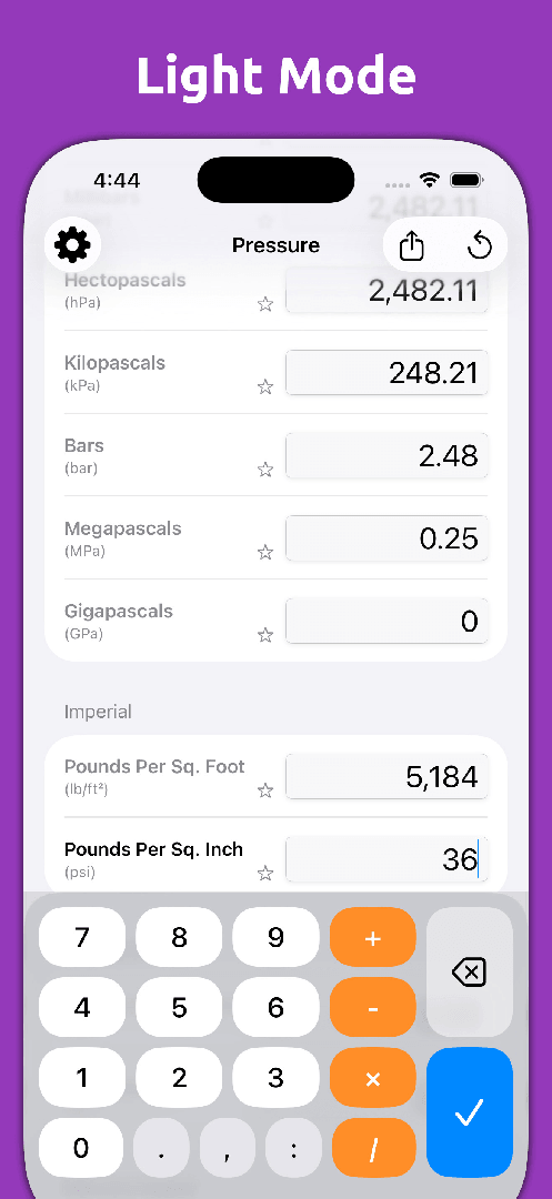 Mila's Pressure Converter — App Store screenshot 4 of 6
