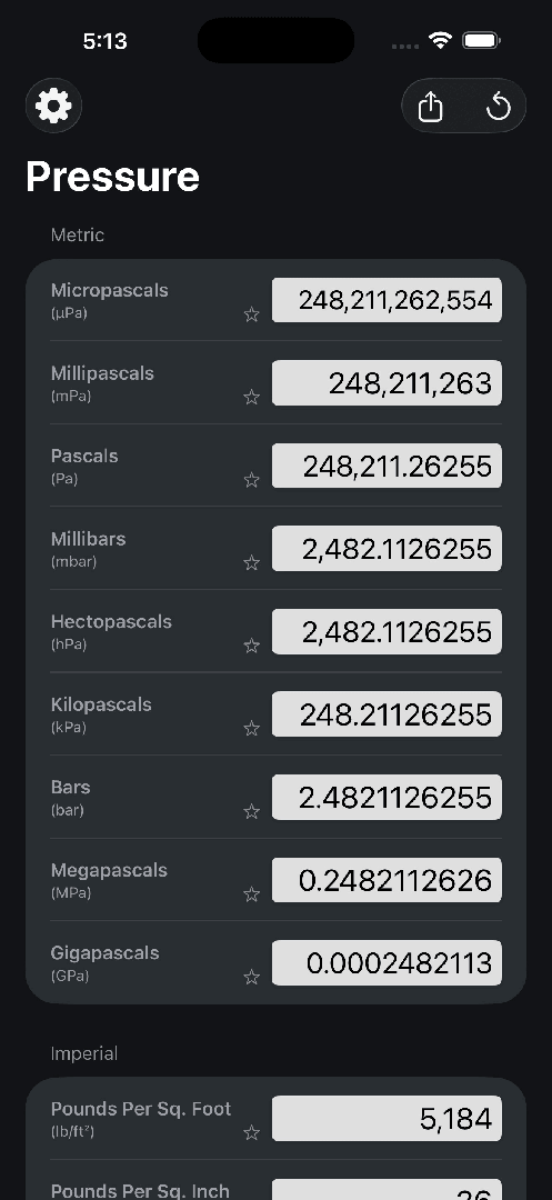 Mila's Pressure Converter — App Store screenshot 5 of 6