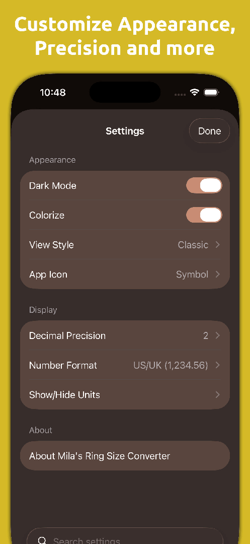 Mila's Ring Sizer & Converter — App Store screenshot 4 of 8