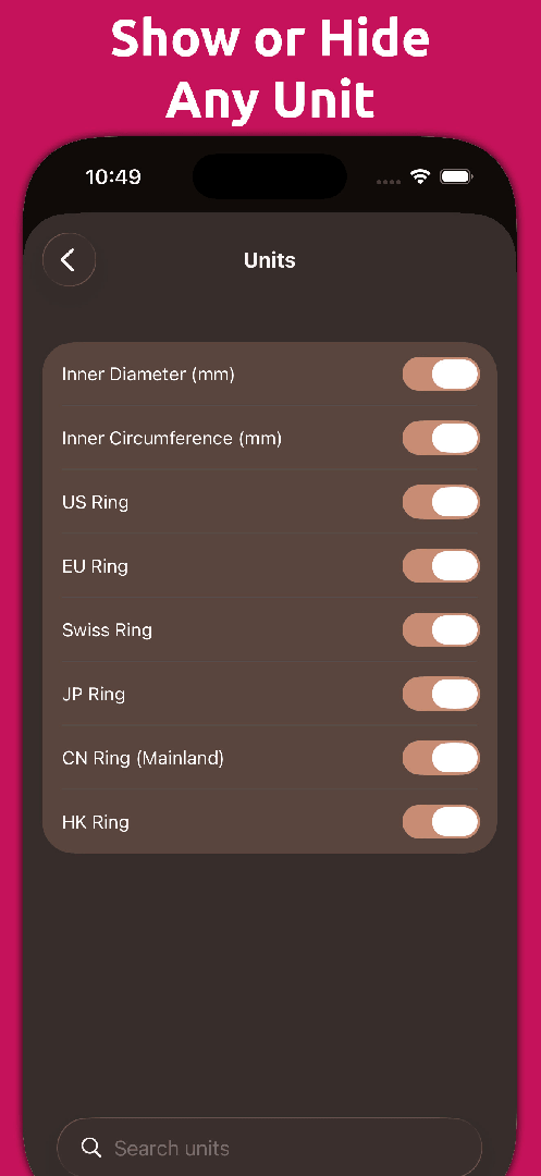 Mila's Ring Sizer & Converter — App Store screenshot 5 of 8