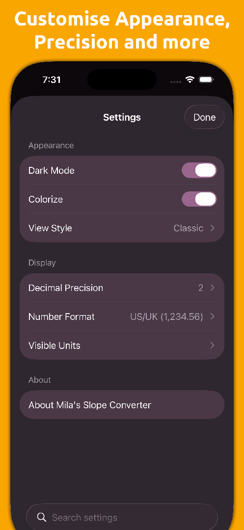 Mila's Slope Calculator PRO — App Store screenshot 2 of 6
