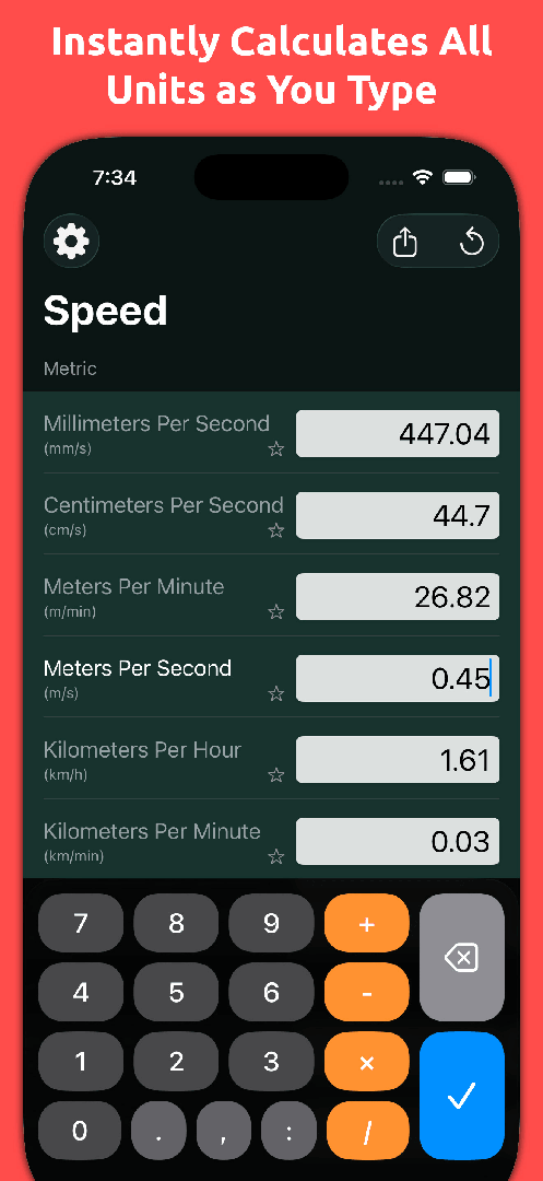 Mila's Speed Converter PRO — App Store screenshot 1 of 6