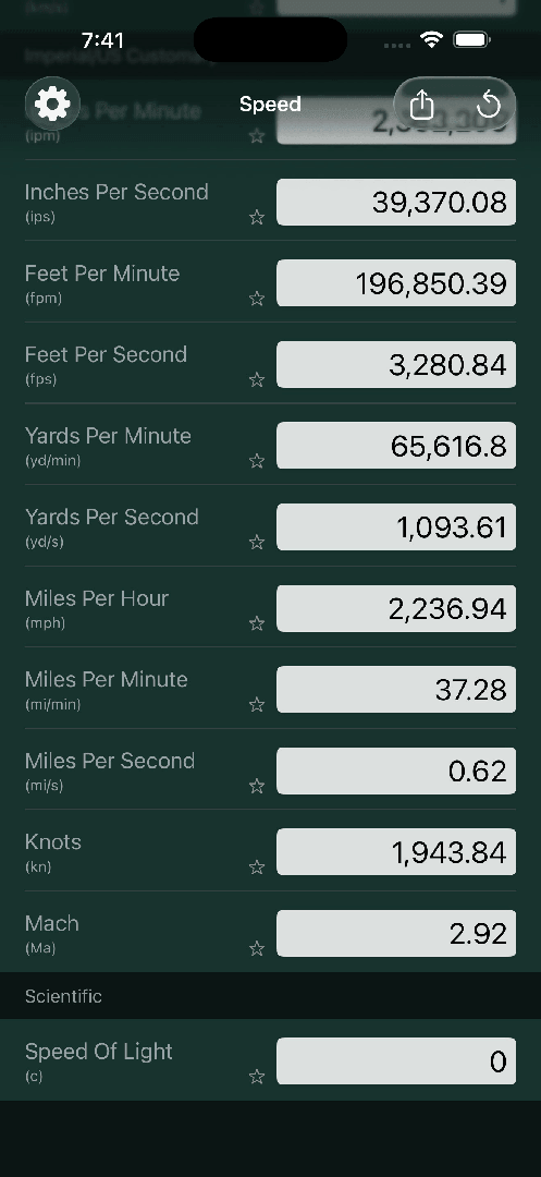Mila's Speed Converter PRO — App Store screenshot 6 of 6