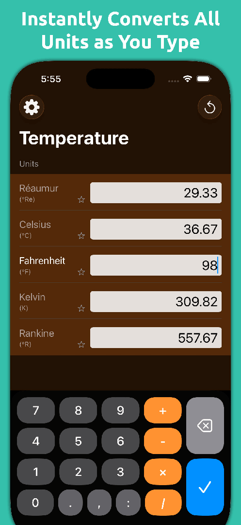 Mila's Temperature Converter — App Store screenshot 1 of 5