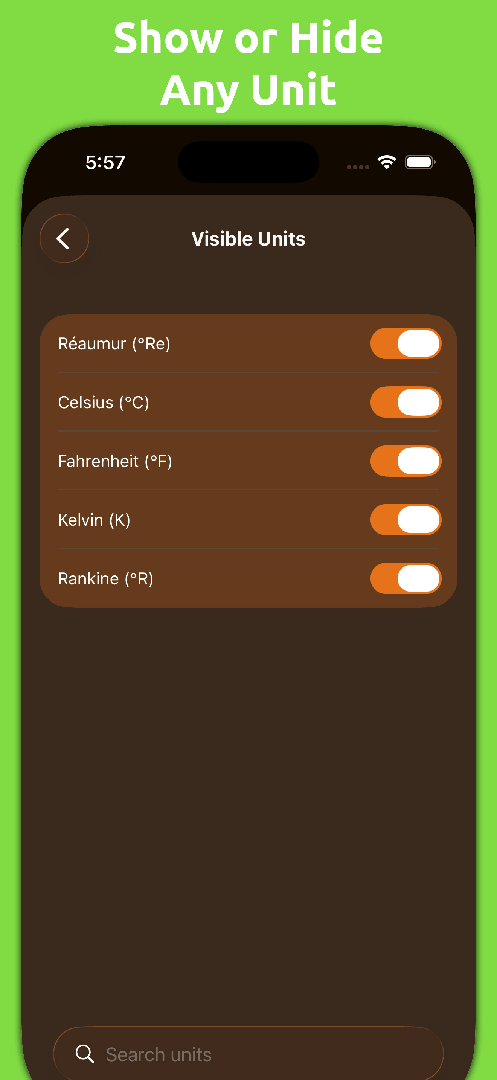 Mila's Temperature Converter — App Store screenshot 3 of 5