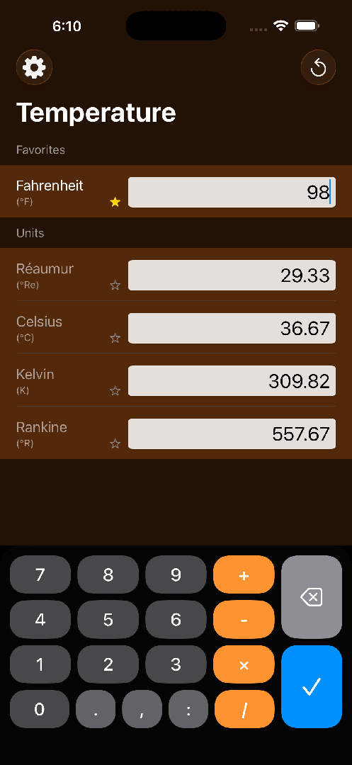 Mila's Temperature Converter — App Store screenshot 5 of 5