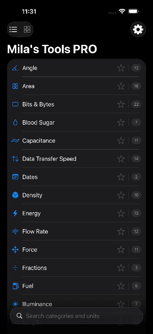 Mila's Unit Converter PRO — App Store screenshot 1 of 10