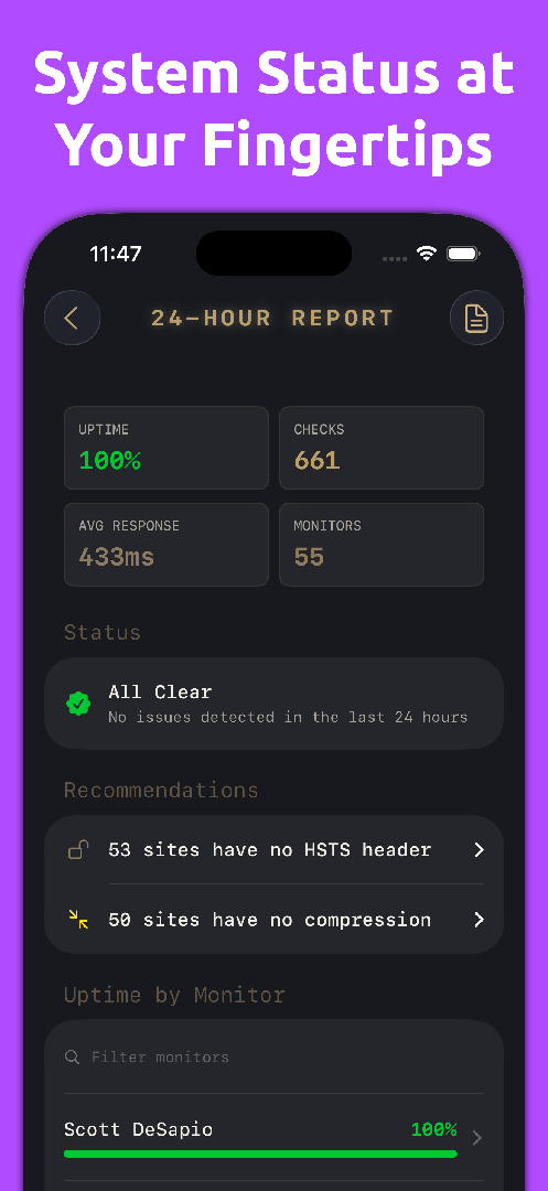 Scott's Pinger: Uptime Monitor — App Store screenshot 2 of 7