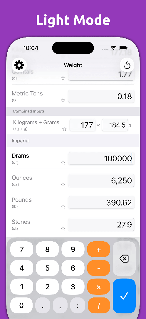 Mila's Weight Converter — App Store screenshot 4 of 7