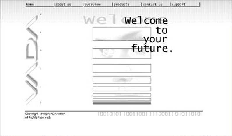 VADA-Vision website — welcome to your future, 1998