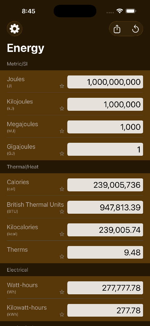 Mila's Energy Converter PRO — App Store screenshot 5 of 6