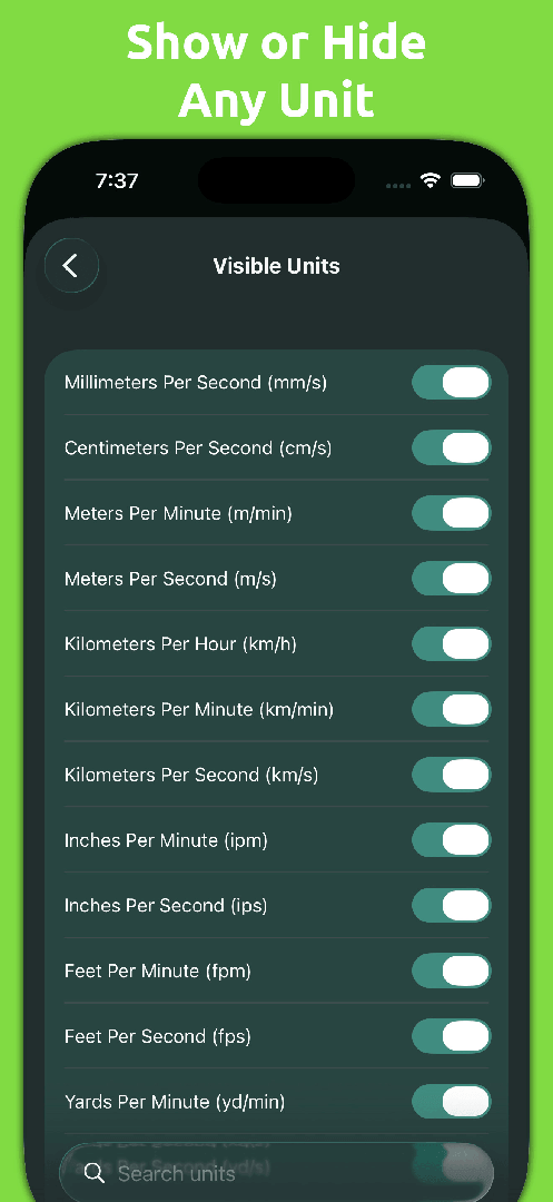 Mila's Speed Converter PRO - App Store screenshot 3 of 6
