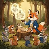 Jefferson the Fox teaching the young animals