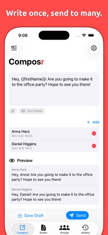Composr: Bulk Text Sender - App Store screenshot 1 of 6