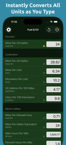 Mila's Fuel & EV Converter - App Store screenshot 1 of 6