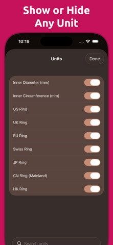 Mila's Ring Sizer & Converter - App Store screenshot 5 of 8