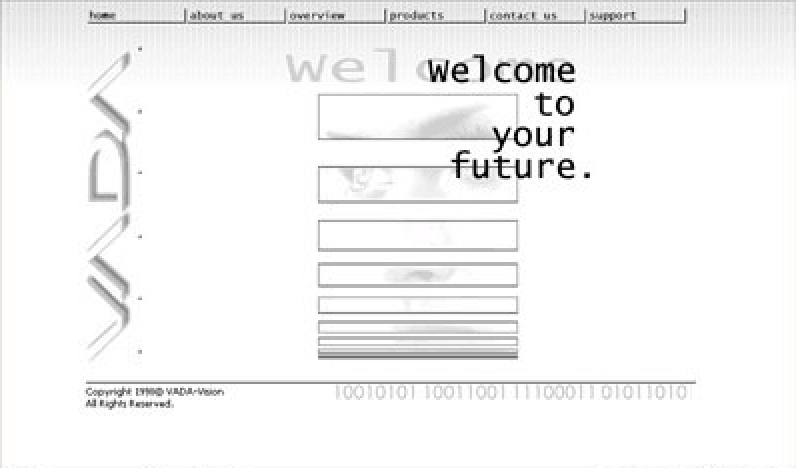 VADA-Vision website - welcome to your future, 1998